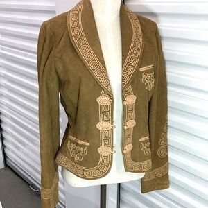 Ralph Lauren Suede Leather old west style waist jacket 14 XL